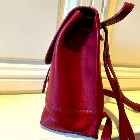 Vtg Genuine COACH 9960 Red Leather Backpack. Glove Tanned Cowhide. - Picture 3 of 8
